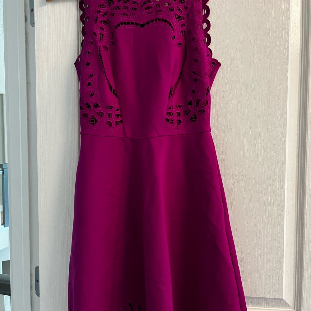 Ted Baker Fuchsia Lace Cutout Mini Dress